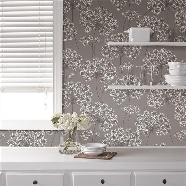 NuWallpaper Angelica Sticker Wallpaper - 20.5-in x 216-in - Gray