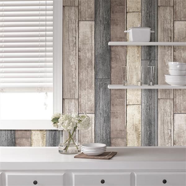 NuWallpaper Recycled Wood Planks Wallpaper - 20.5-in x 216-in