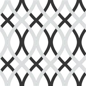 NuWallpaper Self-adhesive Wallpaper - 20.5-in x 216-in - Black and Silver