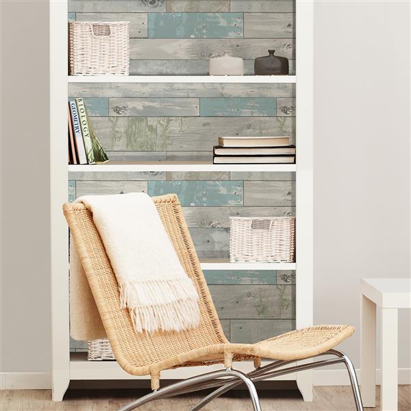 Beachwood Sticker Wallpaper - 20.5-in x 216-in - Blue