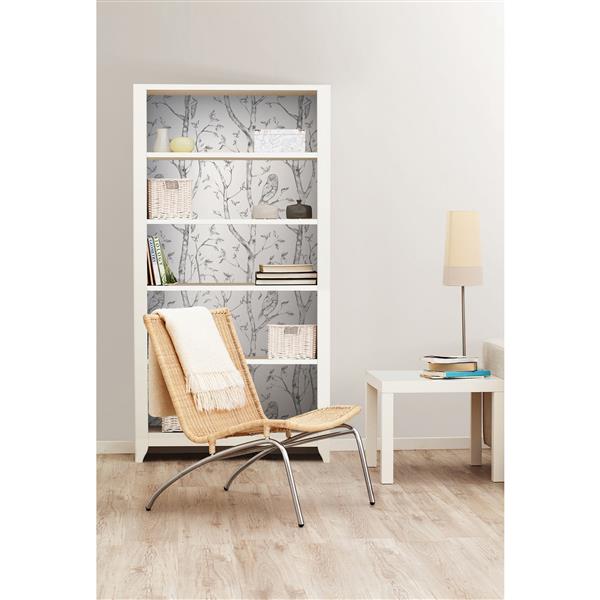 NuWallpaper Wood Sticker Wallpaper - 20.5-in x 216-in - Gray