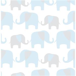 NuWallpaper Sticker Wallpaper Elephants - 20.5" x 216" - Blue