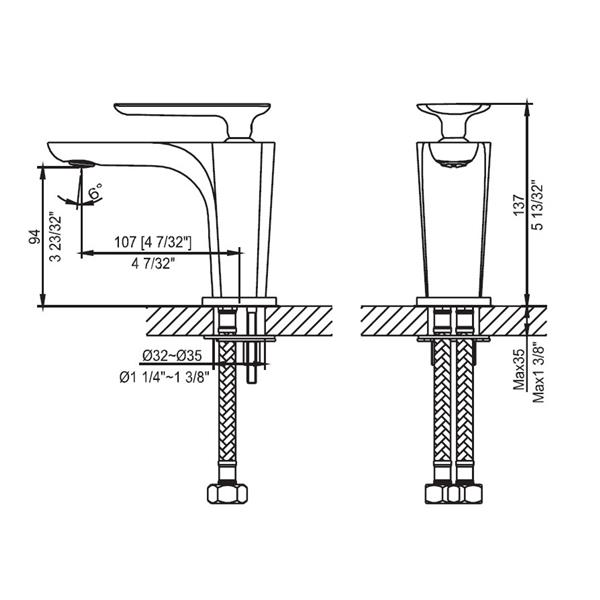Sera Bathroom Vanity Faucet Torino, chrome