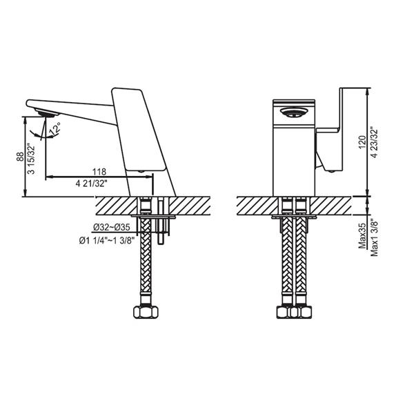 Sera Bathroom Vanity Faucet La Scala, chrome