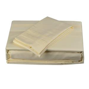 North Home Bedding Satin 600-Thread Count Ivory Twin Sheet Set