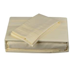 North Home Bedding Satin 600-Thread Count Ivory King Sheet Set