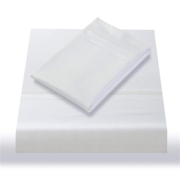 North Home Bedding 600Thread Count Satin White King Sheet Set