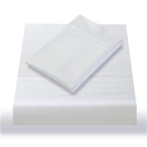North Home Bedding Satin 600-Thread Count White Twin Sheet Set