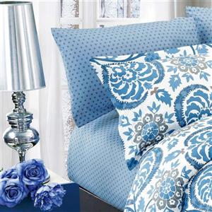 North Home Bedding Palmer 220-Thread Count Multiple Colours Cotton Queen Sheet Set