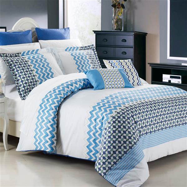North Home Bedding Mykonos King 7 Piece Duvet Cover Set Mykonos0dckg Rona 7 Piece Duvet Cover Set, 7 Piece Bedding Set King