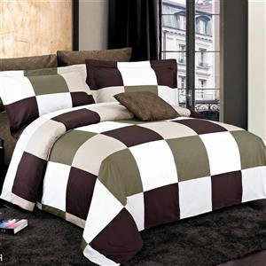 Ensemble housse de couette Parker Brown, grand lit, 4 mcx