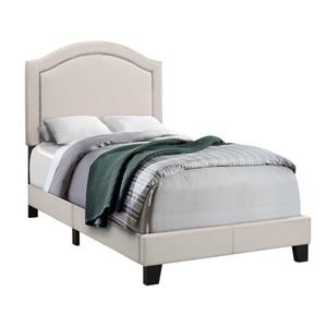 Tête et base de lit Monarch, beige/laiton, simple
