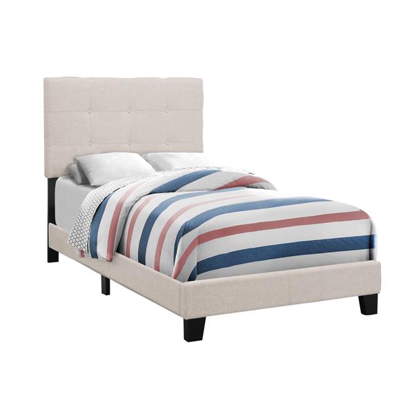 Monarch Beige Line Twin Bed, What Is The Standard Size Of A Twin Bed Frame