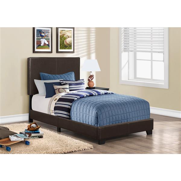 Dark brown deals twin bed frame