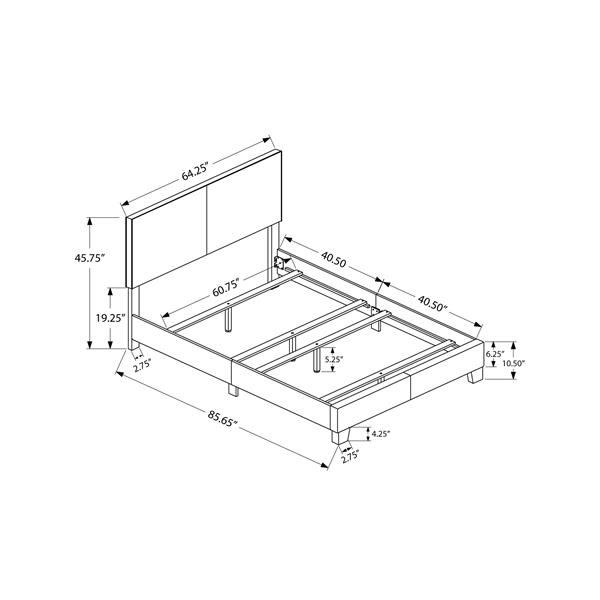 Monarch 85.65-in x 64.25-in White Queen Bed