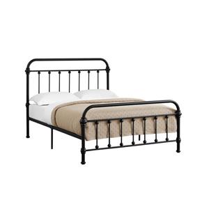 Full Bed with Black Metal Frame