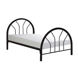 Twin Bed with Black Metal Frame