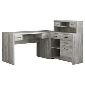 Monarch  Grey Reclaimed Wood Left or Right Facing Corner Computer Desk