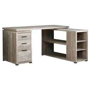 Monarch  Taupe Reclaimed Wood Left or Right Facing Corner Computer Desk