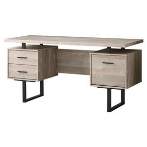 Bureau en bois recyclé, 60 po, taupe