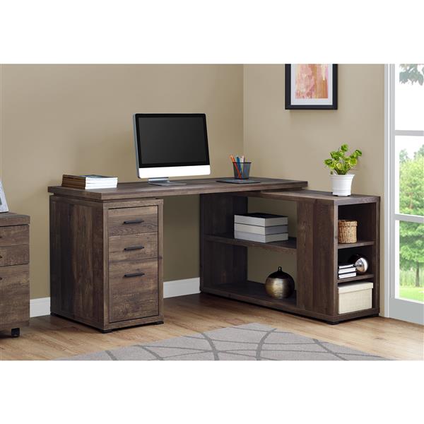 Monarch  Brown Reclaimed Wood Left or Right Facing Corner Computer Desk