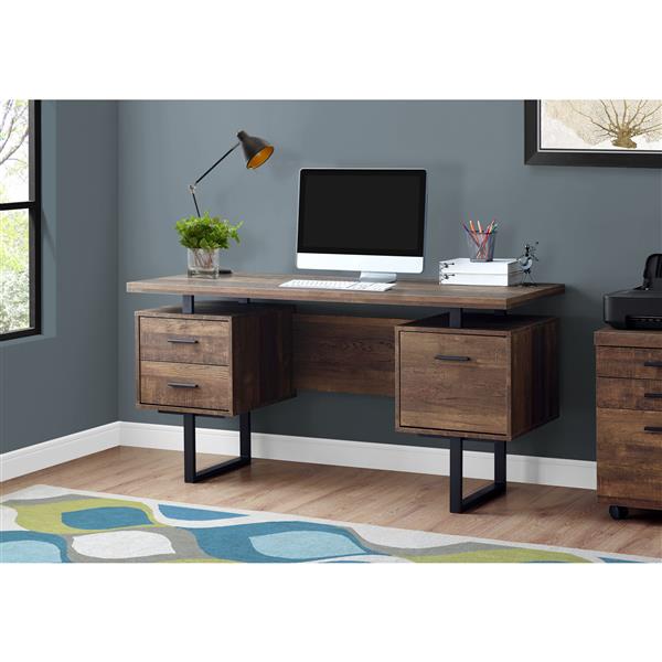 Monarch  60-in Brown Reclaimed Wood Computer Desk