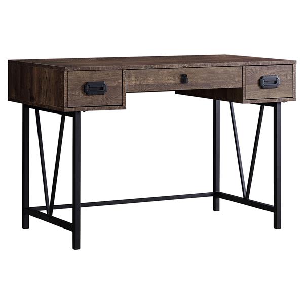 Monarch  48-in Brown with Metal Frame Computer Desk