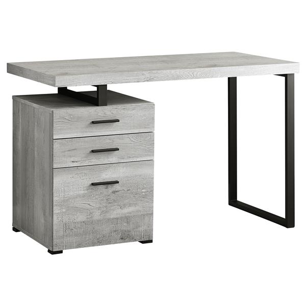 Bureau en bois recyclé, 48 po, gris