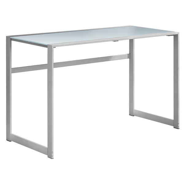 Bureau d'ordinateur, 48 po, argent