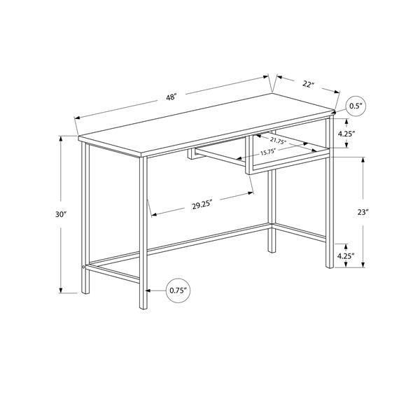 Monarch  30-in x 48-in White Computer Desk