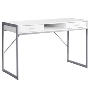 Bureau d'ordinateur, 48 po, blanc