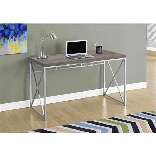 Monarch  29.75-in x 47.25-in Dark Taupe Computer Desk