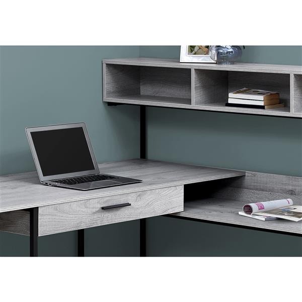 Monarch  47.25-in x 59-in Grey Computer Desk
