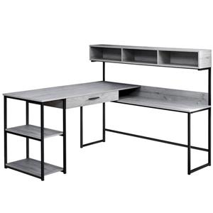 Monarch  47.25-in x 59-in Grey Computer Desk