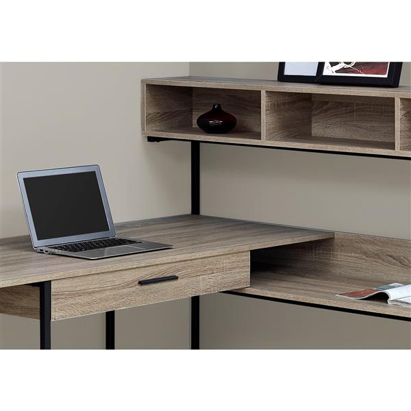 Bureau d'ordinateur, taupe foncé