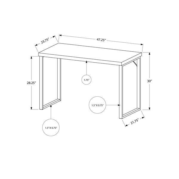 Monarch  30-in x 47.25-in White Computer Desk