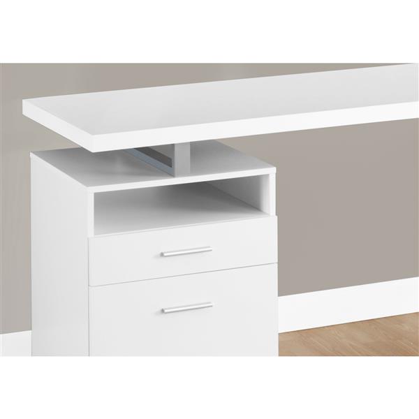 Bureau d'ordinateur Monarch blanc 2 tiroirs 30 po x 60 po