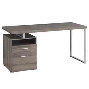 Bureau d'ordinateur Monarch stratifié taupe foncé 2 tiroirs 30 po x 60 po