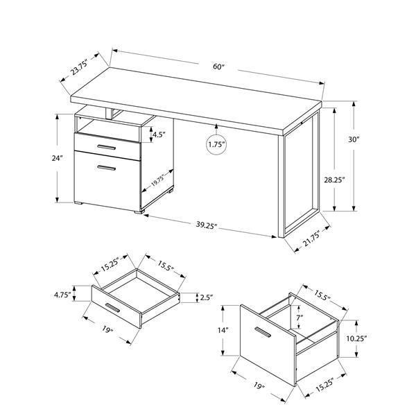 Monarch  30-in x 60-in Cappuccino Computer Desk