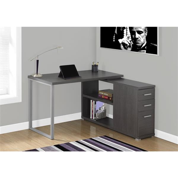 Bureau d'ordinateur, gris