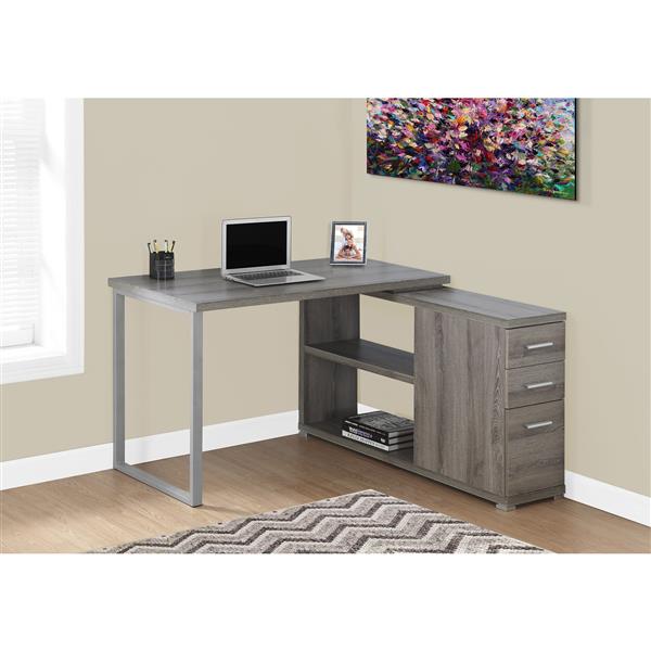 Bureau d'ordinateur, taupe foncé