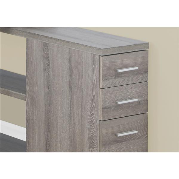 Bureau d'ordinateur, taupe foncé