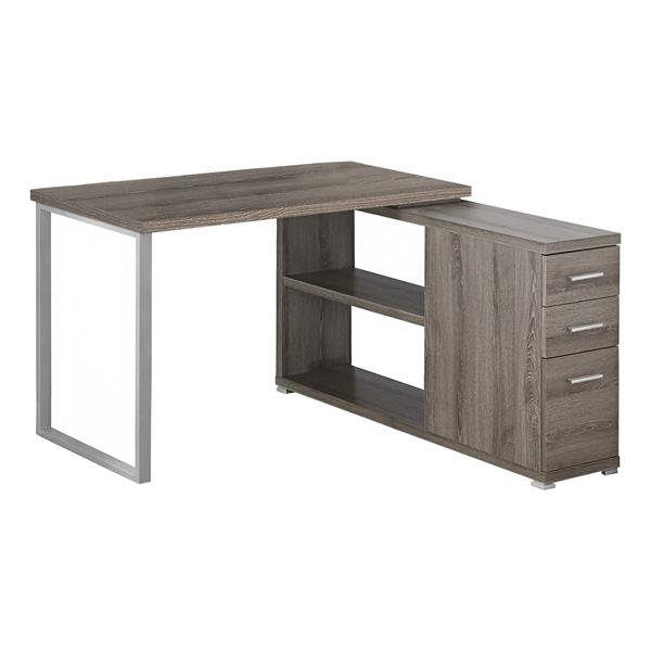 Bureau d'ordinateur, taupe foncé