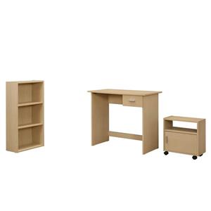 Bureau d'ordinateur, 3 pièces, érable