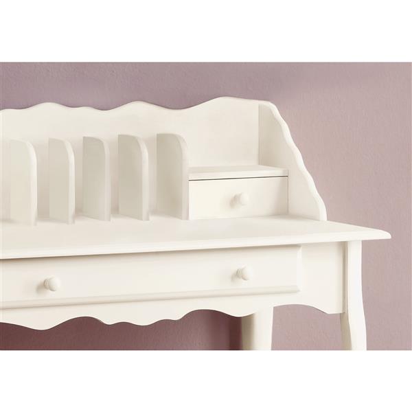 Bureau , 36 po, blanc antique