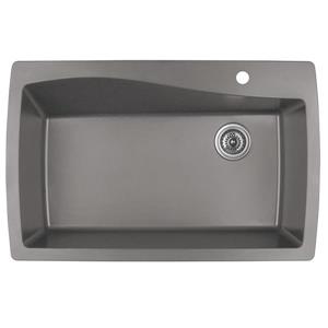 Karran 34-in Concrete Quartz Large Single Bowl Kitchen Sink