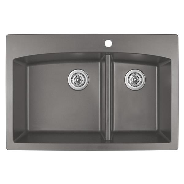 Karran 33-in Concrete Quartz 1.5 Kitchen Sink