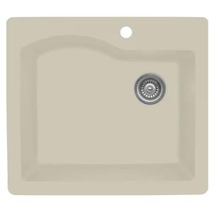 Karran 25-in Bisque Quartz Large Single Bowl Kitchen Sink with Single Hole