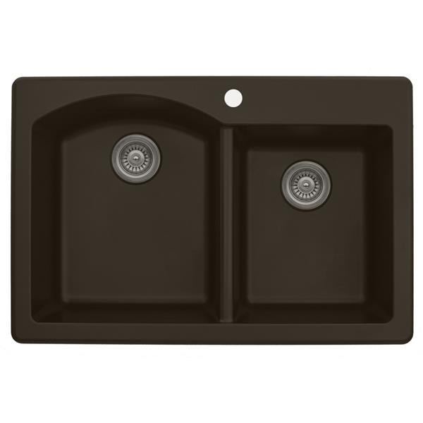 Karran 33-in Brown Quartz 1.5 Kitchen Sink