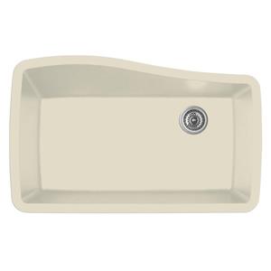 Karran 33.5-in Bisque Quartz Undermount Large Single Bowl Kitchen Sink